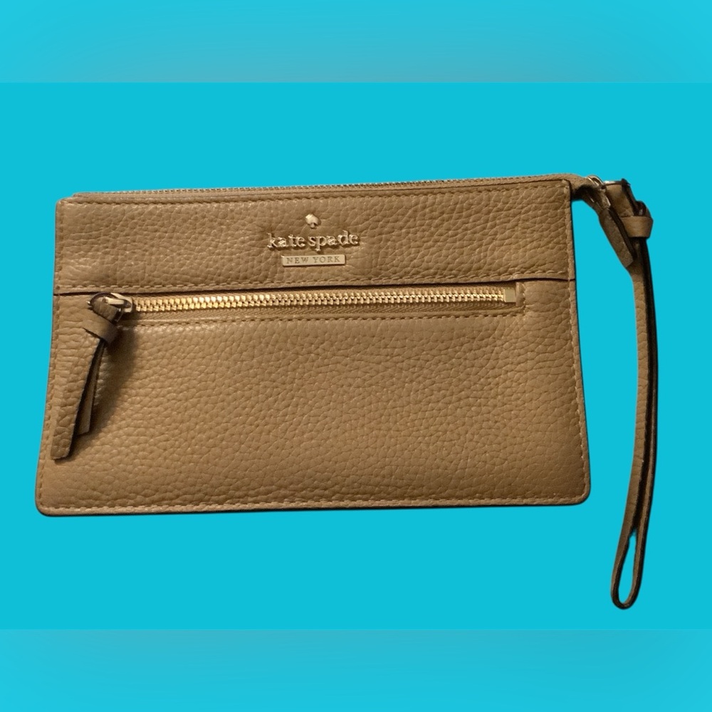 Kate Spade Beige Leather Wristlet